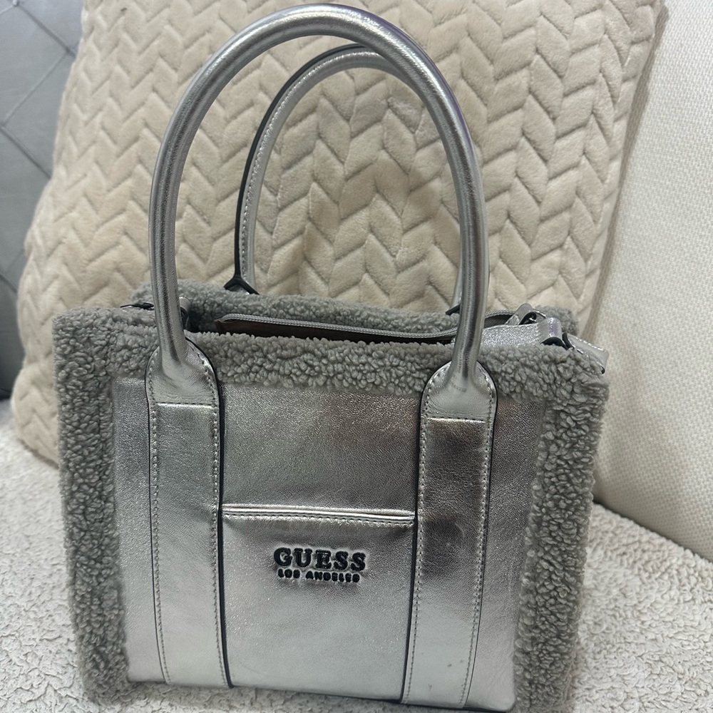 Guess Silver and Gray Medium Bag